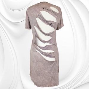 T Party rose pink marble cut-out long gem accented top